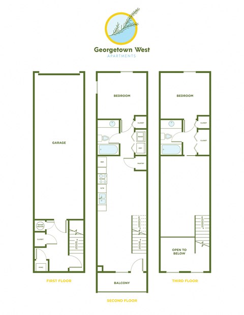 Floor plan for 2 beds, 2 baths, 943 sqft